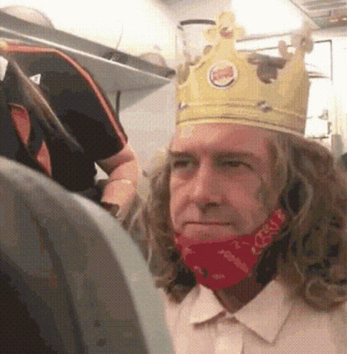Bearded Man with Crown Looking Out