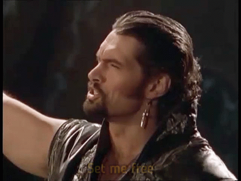 Bearded Man With Earrings Saying Set Me Free GIF