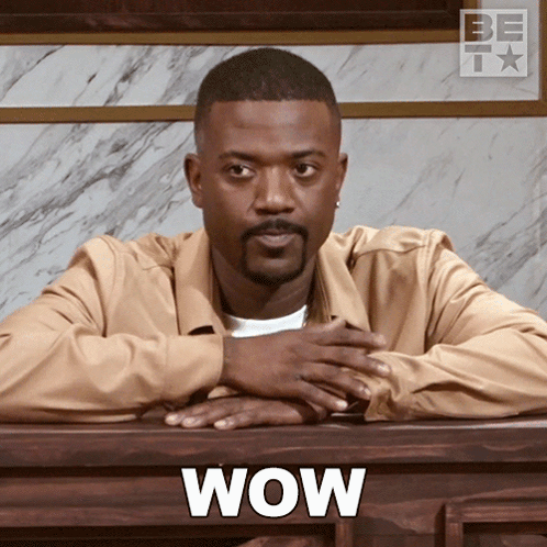 Bearded Man with Folded Hands Saying Wow