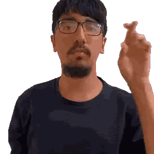 Bearded Man With Glasses Making Finger Heart