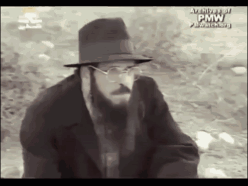 Bearded Man With Hat And Glasses In Black And White GIF