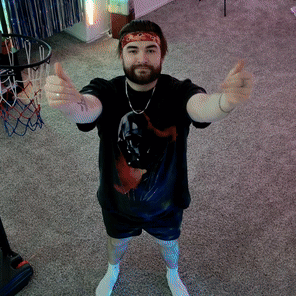 Bearded Man With Headband Thumbs Up Basketball Net GIF