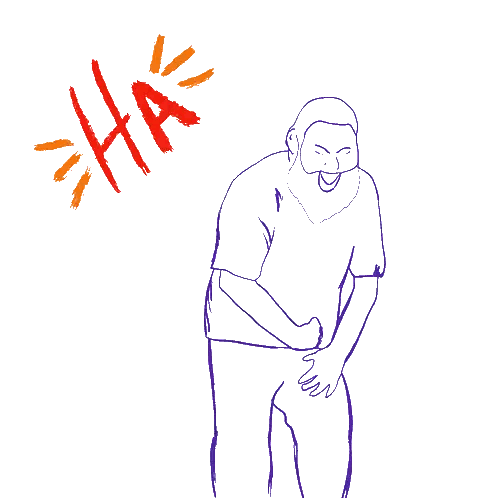 Bearded Man with Purple and Orange Brush Stroke