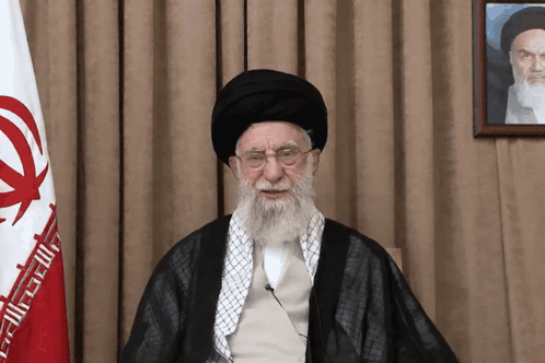 Bearded Man With Turban Glasses Iran Flag GIF