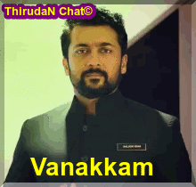 Bearded Man With Vanakkam Sign
