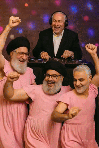 Bearded Men in Pink Dresses Dancing with DJ