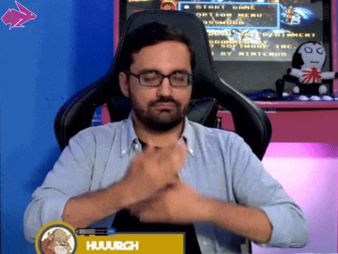 Bearded Nerd Gamer Rolling Arms GIF