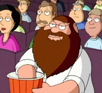 Bearded Peter Griffin Eating Popcorn Meme GIF