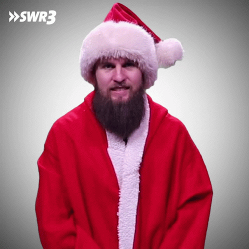 Bearded Sad Drunk Santa GIF