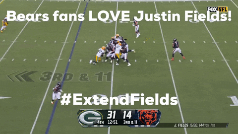 bears fans love justin fields and #extendfields are being used