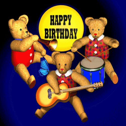 Bears Playing Music Birthday Celebration GIF