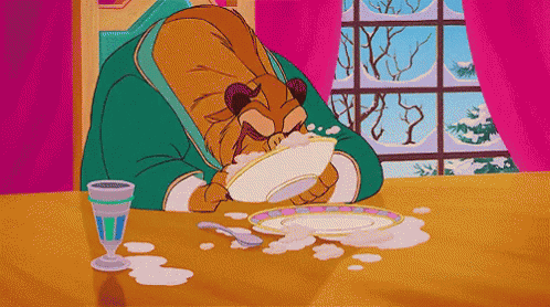 Beast Eating Bowl of Food