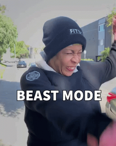 Beast Mode Woman Throwing Punches GIF