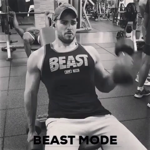 Beast Mode Dumbbell Gym GIF