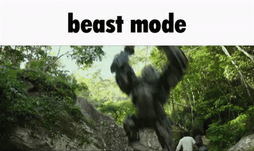 Beast Mode Gorilla Splashing Water GIF