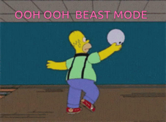 Beast Mode Homer Simpson Bowling GIF