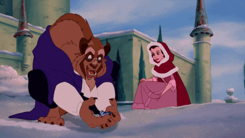 Beast Shows Sweetness To Belle GIF