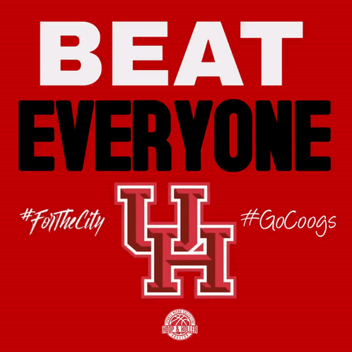 Beat Everyone Poster H on Red Background