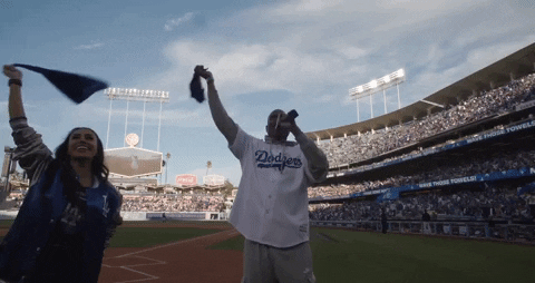 Beat La Dodgers Fans Twirling Hankie GIF