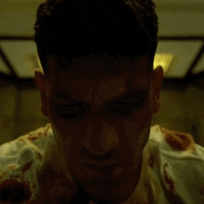 Beat Up Jon Bernthal Looks Up GIF