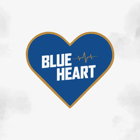 Beating Blue Heart GIF