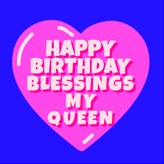 Beating Heart Birthday Queen GIF