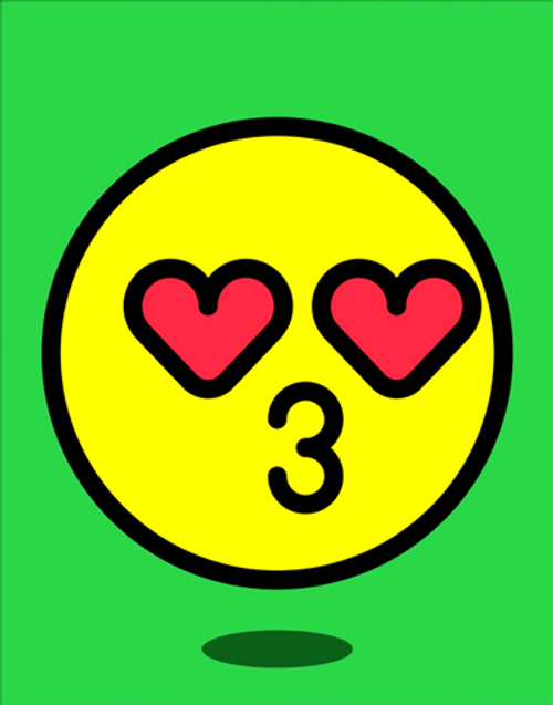 Beating Heart Eyes Kiss Emoji GIF