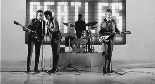 Beatles Back And White Stage Performance GIF