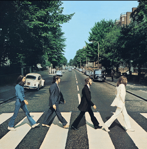 Beatles Band Crossing Abbey Road GIF