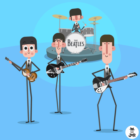 Beatles Band Stickman Animation GIF