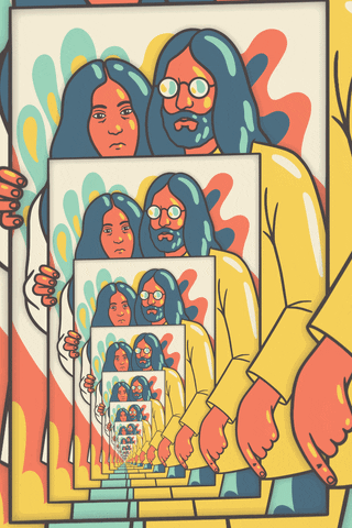 Beatles John Lennon And Yoko Ono Loop GIF