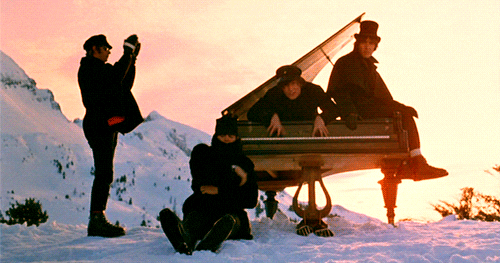 Beatles Snow Mountain Help Movie Clip GIF