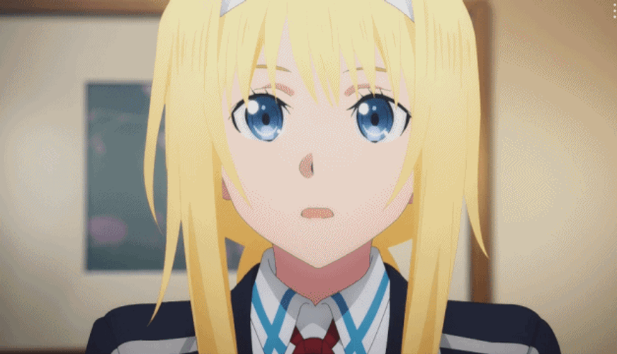 Beautiful Anime Girl Smiling With Excitement GIF