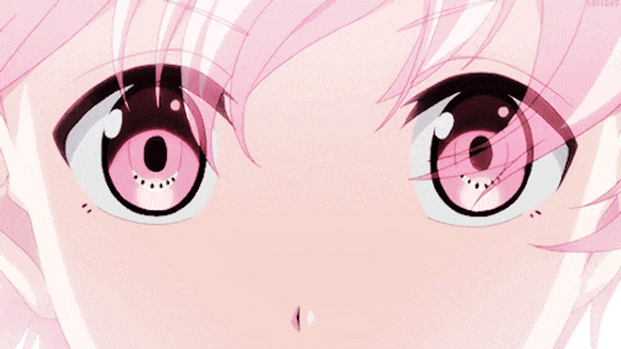 Beautiful Anime Girl With Pink Eyes GIF