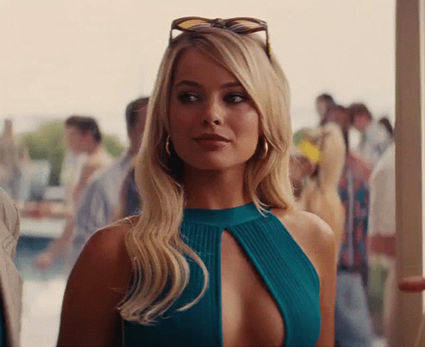 Beautiful Blonde Margot Robbie Slow Motion GIF