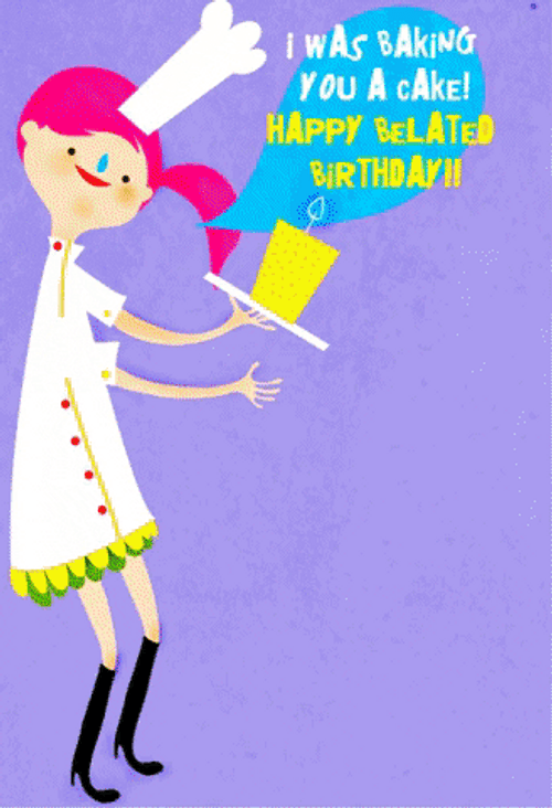 Beautiful Cartoon Baker Happy Birthday GIF