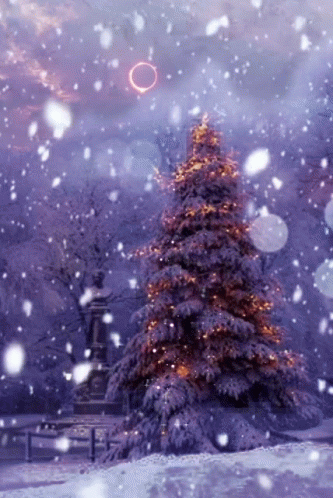 Falling Snow Beautiful Christmas GIF