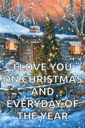 Beautiful Christmas Snowy Letter GIF