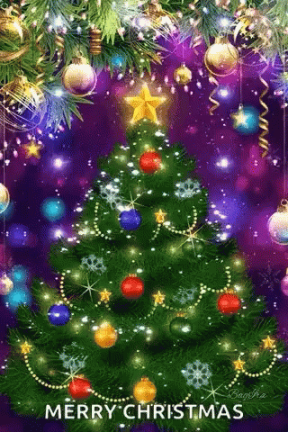 Beautiful Christmas Shining Christmas Tree GIF
