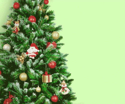 Beautiful Christmas Jumping Cat On A Tree GIF