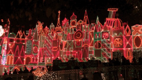Beautiful Christmas Lights Filled Disneyland GIF
