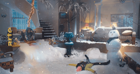 Beautiful Christmas Making Angel In Snow GIF