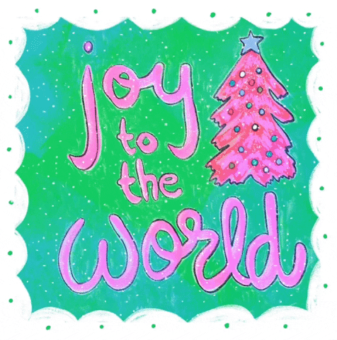 Beautiful Christmas Pink Joy To The World GIF