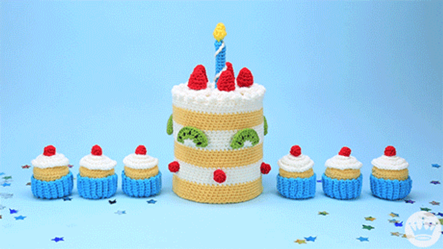Beautiful Colorful Cupcakes Happy Birthday GIF