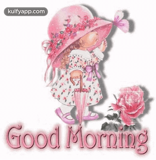 Beautiful Cute Good Morning Glittery Pink GIF