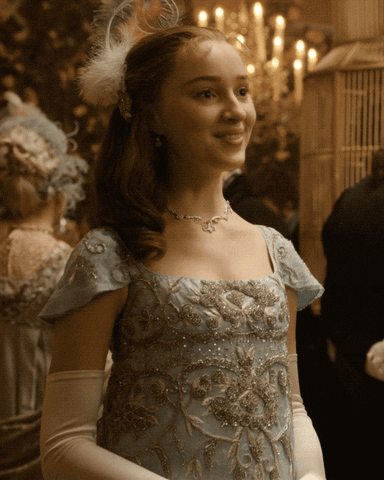 Beautiful Daphne Bridgerton Graceful Laugh GIF