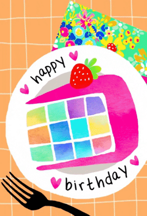 Beautiful Dinner Plate Happy Birthday GIF