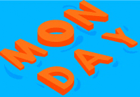 Beautiful Floating Letters Happy Monday GIF