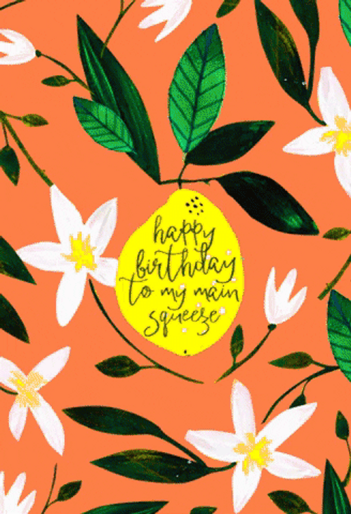 Beautiful Flowers Changing Hue Happy Birthday GIF