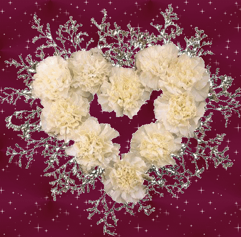 Beautiful Flowers Christmas White Roses Heart GIF